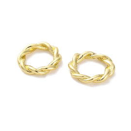 5 x Kleine metalen gesloten ring gedraaid 6 mm – Ø 4 mm – Real 14K Gold Plated (Nikkelvrij)