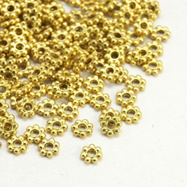 25 x DQ metalen kralen tussenzetsels 4mm goud kleur gat: c.a. 0,5mm (Nikkelvrij)