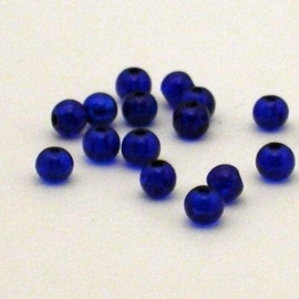 20 stuks Crackle kraal blauw 4mm
