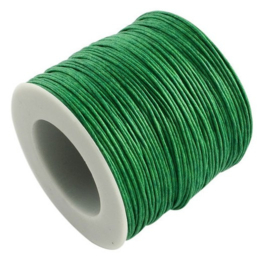 10 meter waxkoord 1mm groen katoen