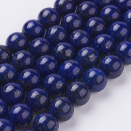 10 x  half edelsteen kraal van Lapis Lazuli Dyed 12mm gat: 1mm