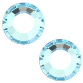 2 x Swarovski Flat back - SS30 - 6.4 mm - Aquamarine Blue