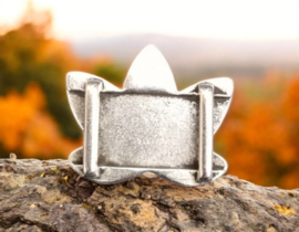 1 x DQ metaal schuiver antiek zilver kleur Lotus bloem 23 x 20mm Ø10 x 3mm (Nikkelvrij)