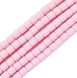 20 x handgemaakte polymeer klei kralen Pink 6,5 x 6mm gat: 1,2mm column