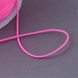 1 rol 90 meter gevlochten nylon koord, imitatie zijden draad 0,8mm hot pink