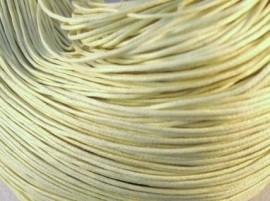 10 meter waxkoord  1mm creme - ivoor polyester