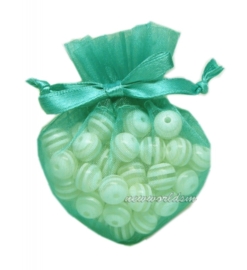 20 x luxe hartvormige organza zakjes 10cm x 8.75cm mint groen (op is op!)