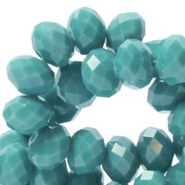 20 x Topfacet 6x4 mm Turquoise Blauw
