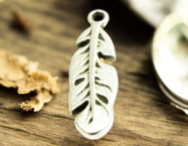 1x DQ metaal hanger veer 22mm Ø 1,5mm antiek zilver kleur (Nikkelvrij)