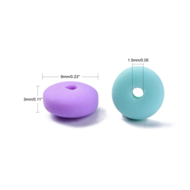 20 x Polymeer kralen rondellen 7mm Mix Lilac