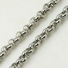 Stainless steel RVS ketting  dik c.a. 1mm lengte: 45,7cm