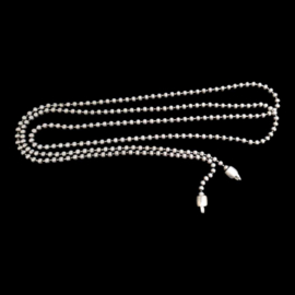 C.a. 50 cm DQ Ball Chain ketting dikte 3 mm met twee DQ metalen eindkapjes Ø 5,5mm oogjes 2~3mm (Nikkelvrij)