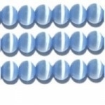 10 Stuks Glaskraal cat-eye licht-blauw 8 mm