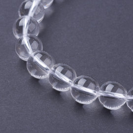10 x Edelsteen kralen bergkristal 8 mm – gat 1 mm – transparant