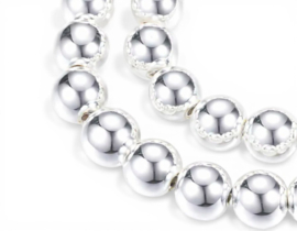 10 x Hematiet kralen 8 mm Silver Plated – gat 1 mm – zilverkleur (Nikkelvrij)
