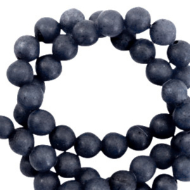 10 x natuursteen kralen kwarts 6mm mat Midnight blue
