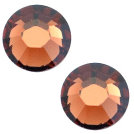 2 x Swarovski Flat back - SS30 - 6.4 mm - Smoked Topaz