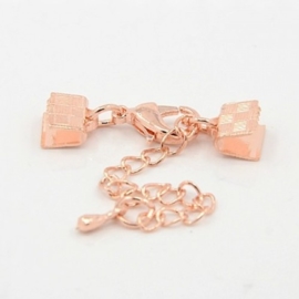 Rose Gold veterklem met sluiting incl. verlengketting 7mm