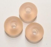 5x Glaskraal matte peach zalm-kleurige rondel 17 mm