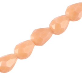 10 x Top facet druppel 7x5mm Vintage orange peach opaque