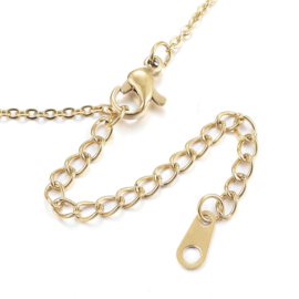 1 x RVS 304 ketting vacuum plated 41 cm – 18K verguld