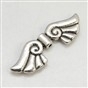 2 x grote Tibetaans zilveren engelen vleugel 45 x 14 x 4,5mm Gat: 2mm (Nikkelvrij)