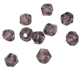 20 x Pesciosa bicone kristal kralen 4 mm gat 1 mm aubergine