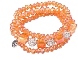 Workshoppakket DoubleBeads armband met glas kristal kralen en strassbollen