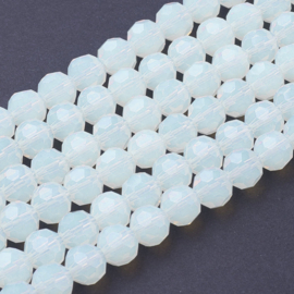 10 x Glaskraal facet Opalite 8mm gat 1mm