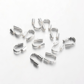 10 x verzilverde draadbeschermers 4 x 5 x 1mm gat: 0,5mm (Nikkelvrij)