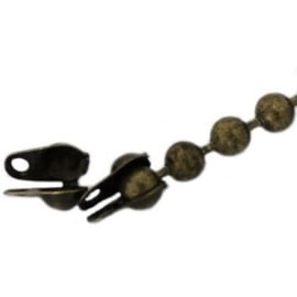 10 x eindkapje ball chain voor 3 mm ketting Geel koper kleur maat: ca. 7,5 x 4mm (Nikkelvrij)