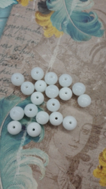 30x prachtige glaskralen 8mm Gat: 1mm white opal