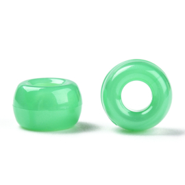 20 x  rondellen acryl kralen 9 x 6mm Gat: 3,8mm Medium Spring Green