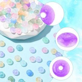 20 x Glaskralen imitatie jade rondelle 6,5 x 3,5 mm – gat 1,4 mm – Mixed Color