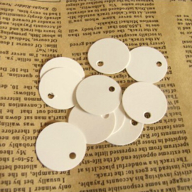 50 stuks blanco stevige witte labels prijskaartjes  (zonder touwtje) 20mm