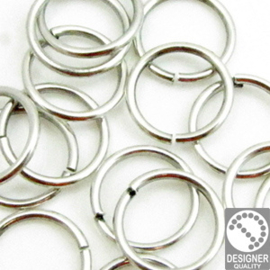 50 x DQ metaal sieraden buigringen of buigringetjes antiek zilver kleur 12 x 1,2mm (Nikkelvrij)