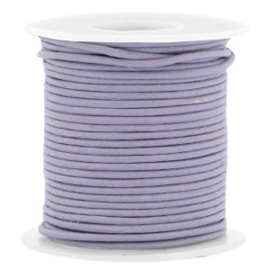 50 cm DQ leer rond 1 mm Dark lilac purple - vintage finish