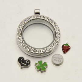 Floating Charms & Memory Locket RVS compleet zonder ketting