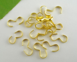 10 x goldplated koord klemmen connector 13 x 6mm