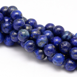 10 x  half edelsteen kraal van 4mm Lapis Lazuli  gat: 1mm