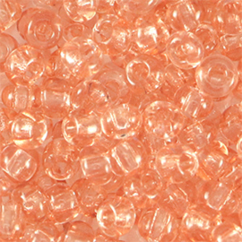 20 gram  Glaskralen Rocailles 6/0 (4mm) Transparent peach pink