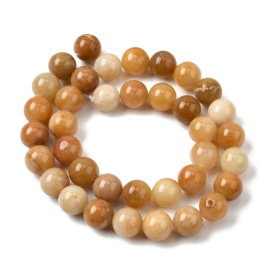 10 x Edelsteen kralen natural old topaz jade 10 mm – gat ca. 1 mm – topaz