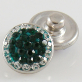 Drukker Rhinestone green and white - 12 mm click