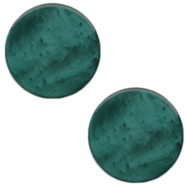 1 x 20 mm platte cabochon Polaris Elements Mosso shiny Deep lake teal blue