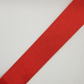 1 meter geschenkband-lint 38mm rood gouden glitter