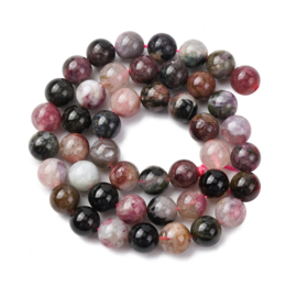 10 x Edelsteen kralen Toermalijn rond 8 mm – gat 1 mm – mix kleuren