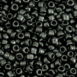20 gram Glaskralen Rocailles 8/0 (3mm) Metallic dark anthracite