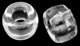 15 stuks transparante acryl kralen 9 x 6mm gat: 4mm geschikt voor veter