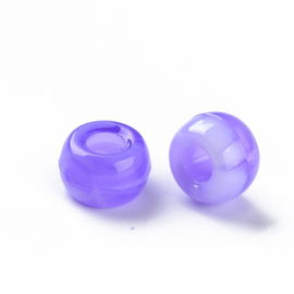 15 x Two tone acryl kralen rondellen 11 x 8 mm – gat 5 mm – Slate Blue