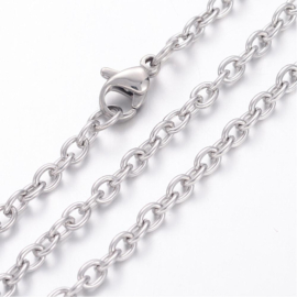 RVS 304 Stainless steel ketting 3mm dik lengte: 60cm